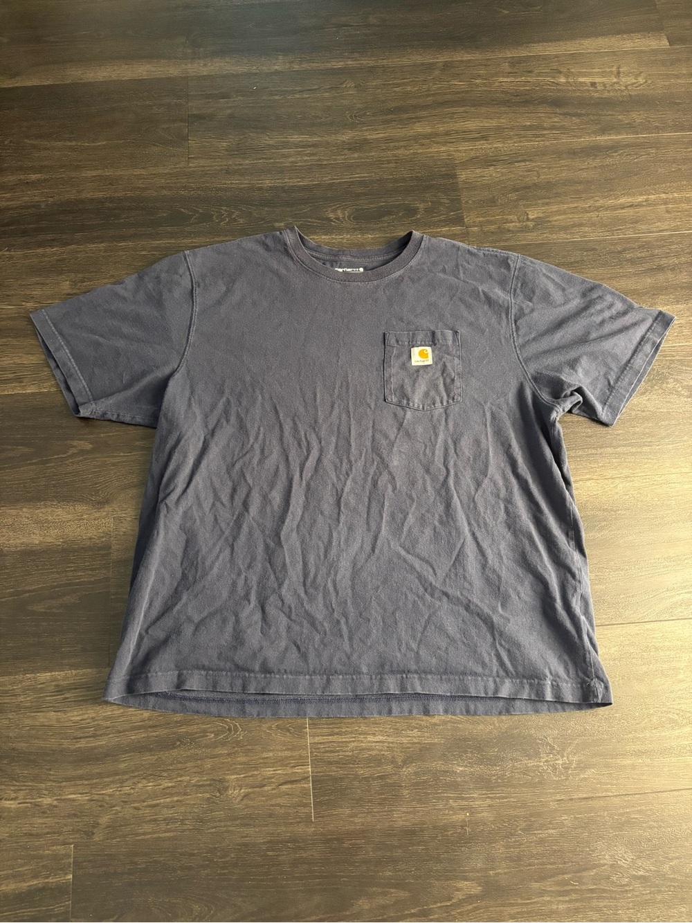 Navy Blue Carhartt Pocket Tshirt Size XXL Loose Fit